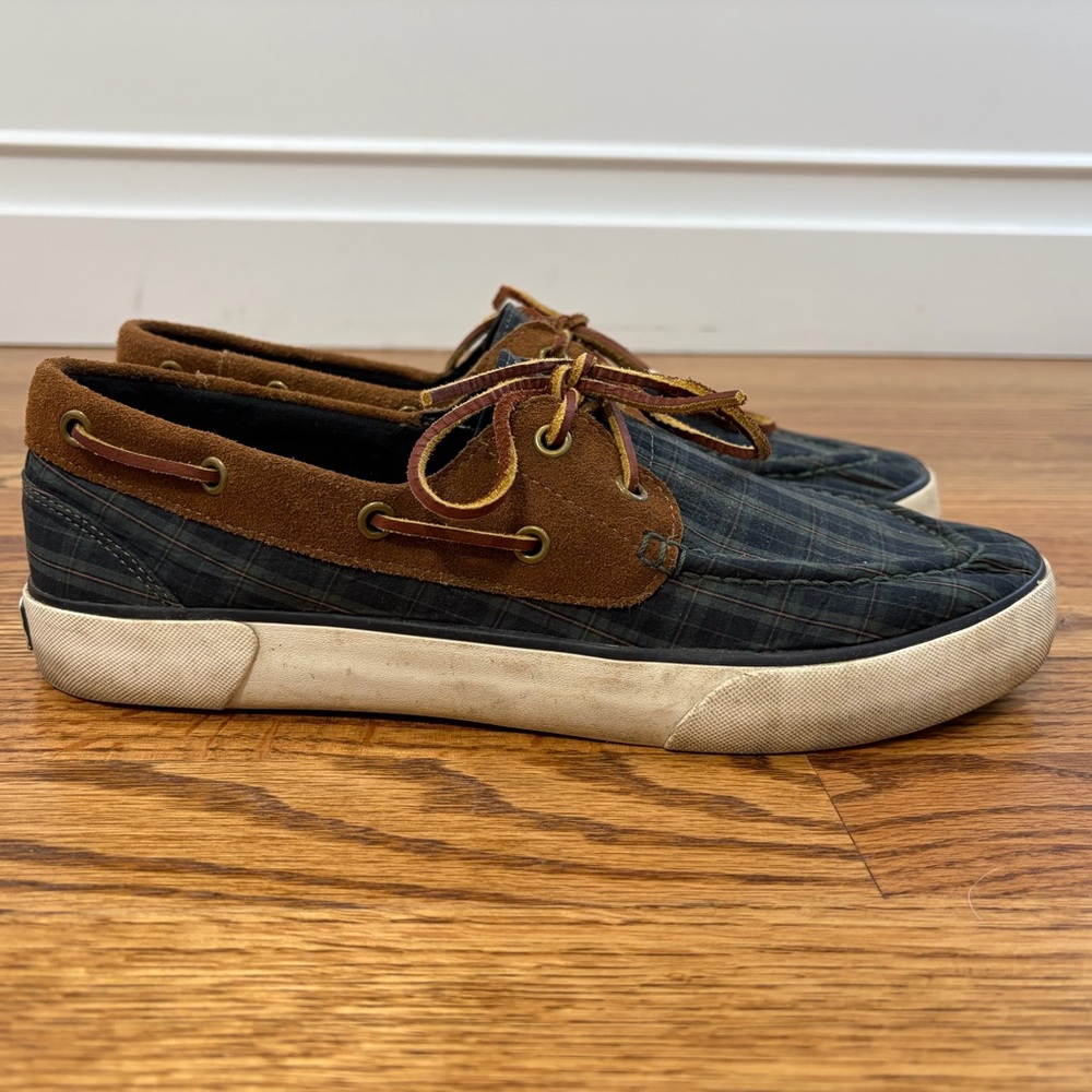 RL Polo Preppy Plaid Rylander Boat Shoes (9.5D)